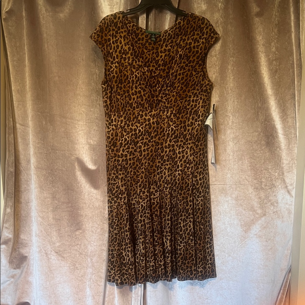 Lauren Ralph Lauren Brown Leopard Print Midi Dress